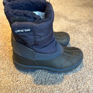 Lands' End Blue and Black Snow Boots
